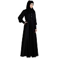 Umbrella abaya in shiny nida fabric- Black Umbrella abaya in shiny nida fabric- Black